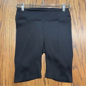 Year Of Ours Black Ribbed Biker Shorts Size M